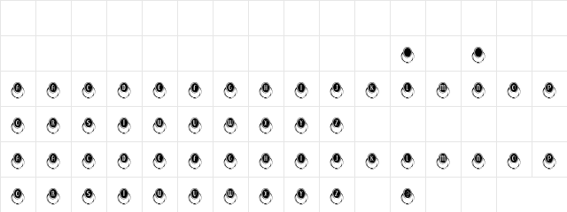 Engaged Regular  glyph index