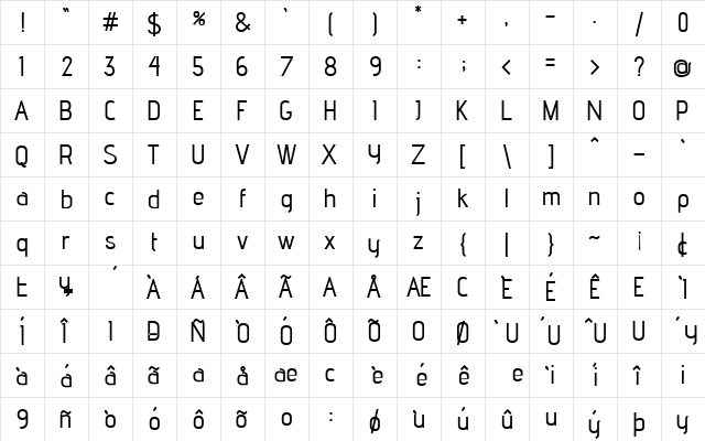 advent Extra Bold  glyph index