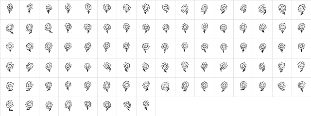 FE Majas Flowers Regular  glyph index