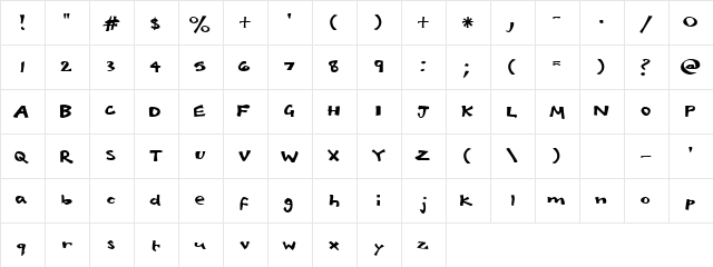 Agry Sooth Regular  glyph index