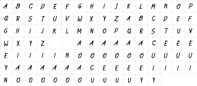 Ogorphy Demo Regular  glyph index