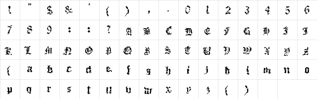 Death Fucking Metal Regular  glyph index