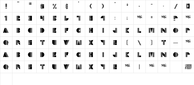 Echo Deco Regular  glyph index