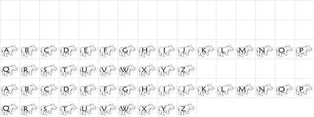 pf_hippo1 Regular  glyph index