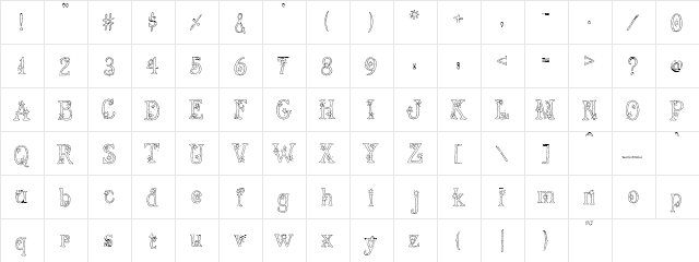 PC Stars Regular  glyph index