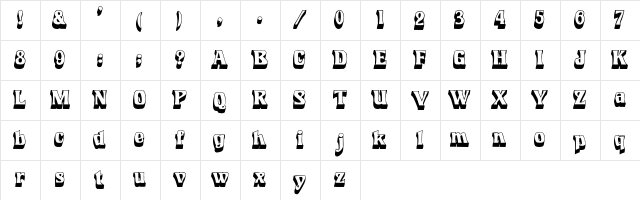 Freud Regular  glyph index