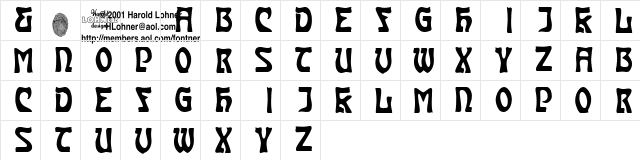 Carmen CapsInside Regular  glyph index
