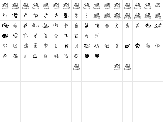 Woodcutter Olla Barrejada Regular  glyph index