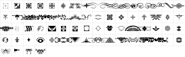 DesignerDing Regular  glyph index