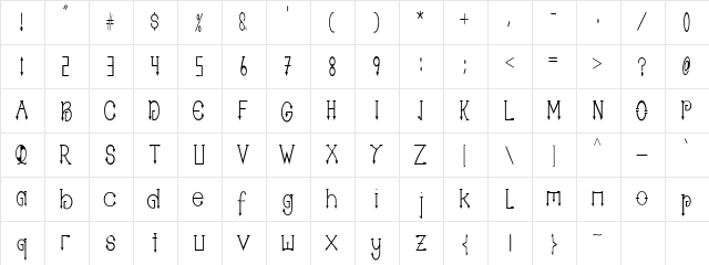 Ghumeulis Regular  glyph index