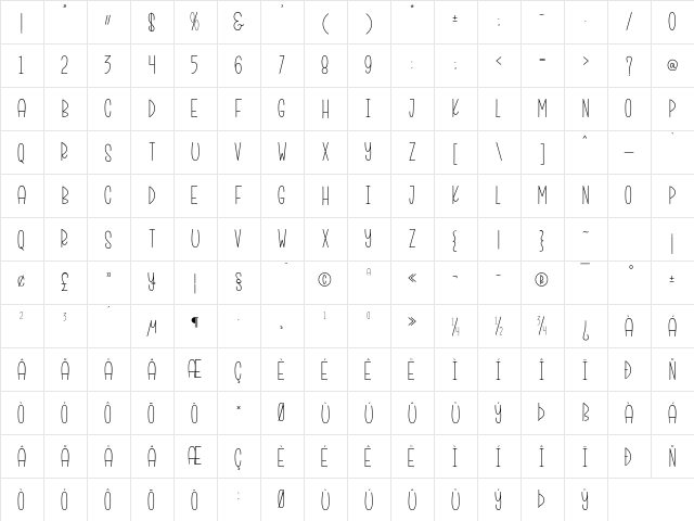 Summer Flowers Regular  glyph index