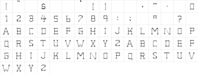 Screeps Regular  glyph index
