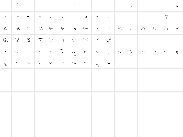 TEDDY Regular  glyph index