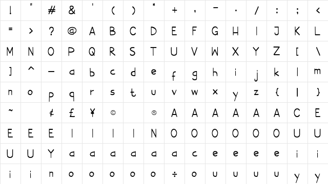 Maven Regular  glyph index