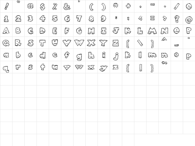 PC Wave Regular  glyph index