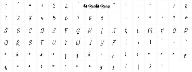 Tekhomazia DEMO Regular  glyph index