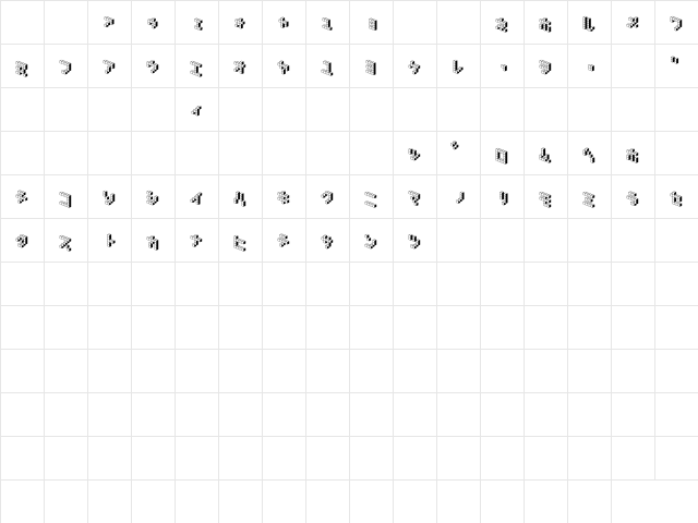 DemonCubicBlock NKP Shade Regular  glyph index