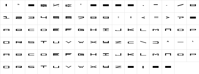 Crushed Down Regular  glyph index