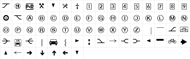 DeutscheBahnAG Regular  glyph index