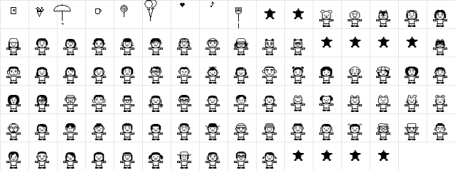 FolkDance white  glyph index
