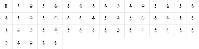 skulldco Regular  glyph index