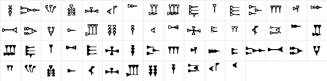 DH Ugaritic DH Ugaritic  glyph index