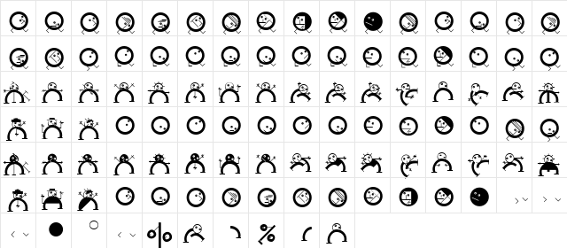 Maenneken Regular  glyph index