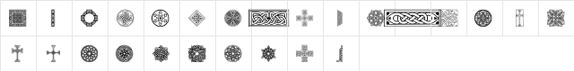 Celtic Elements V Regular  glyph index