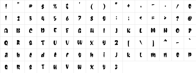 Romie Shine Regular  glyph index