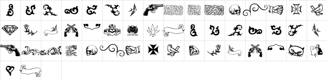 LT Sweet Nothings Regular  glyph index