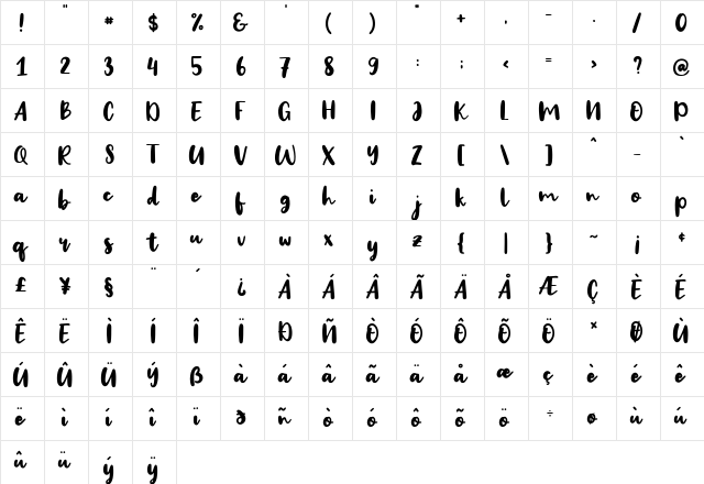 Big Snow Big Snow  glyph index