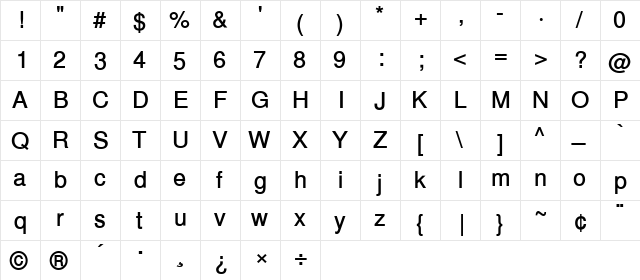 Lalsalu Bold  glyph index