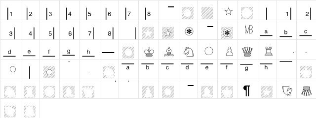 DiagramTTBlindBlack Regular  glyph index