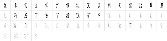 Folhas Caps Regular  glyph index