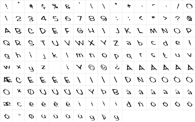FZ WACKY 60 LEFTY Normal  glyph index