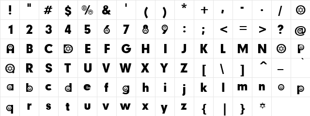 Bold n Beautiful Regular  glyph index