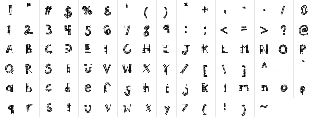 KBAllAboard Medium  glyph index