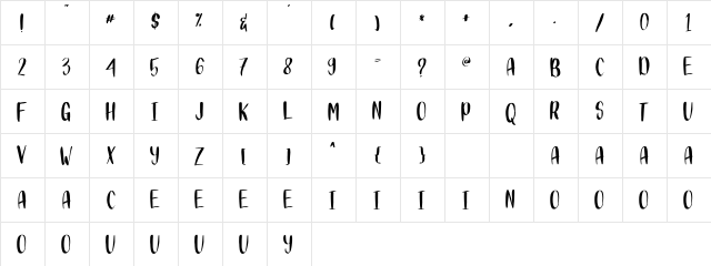 DIARY KIDIES Regular  glyph index