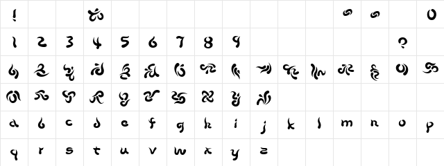 Beech Regular  glyph index