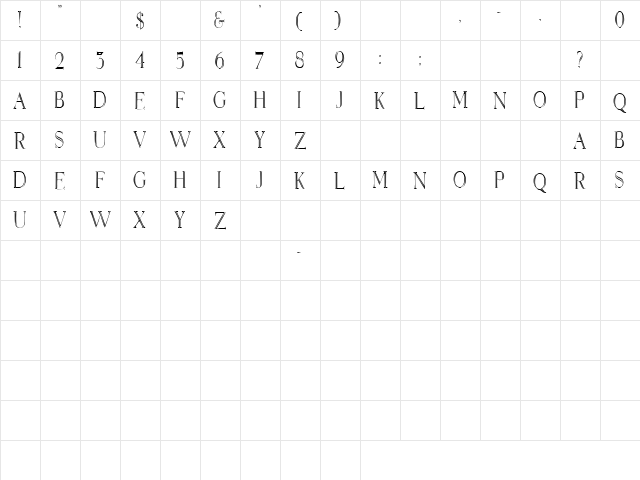 Night In The Ruts 1 Regular  glyph index