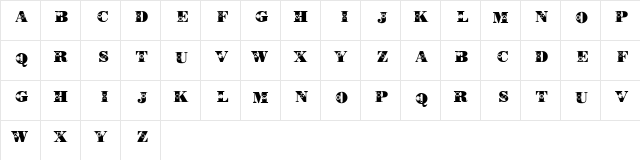 KR Quilt Regular  glyph index