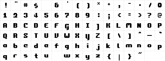 Unesco Regular  glyph index