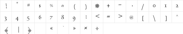 DecoType Naskh Special Regular  glyph index