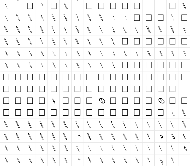 FZ BASIC 39 LEFTY Normal  glyph index