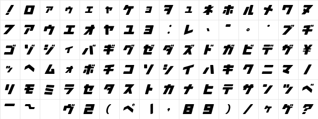 Arakawa Plane  glyph index