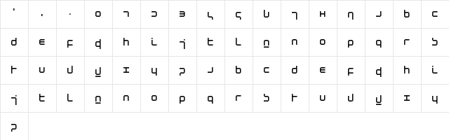 New Alphabet Regular  glyph index