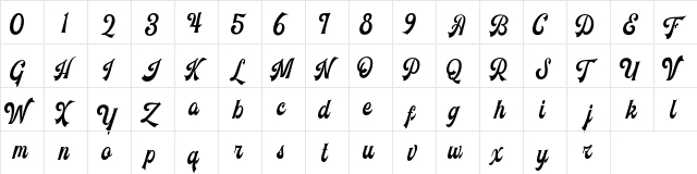 Voltury Voltury-Regular  glyph index