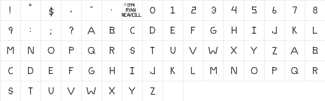 Bamboo Regular  glyph index