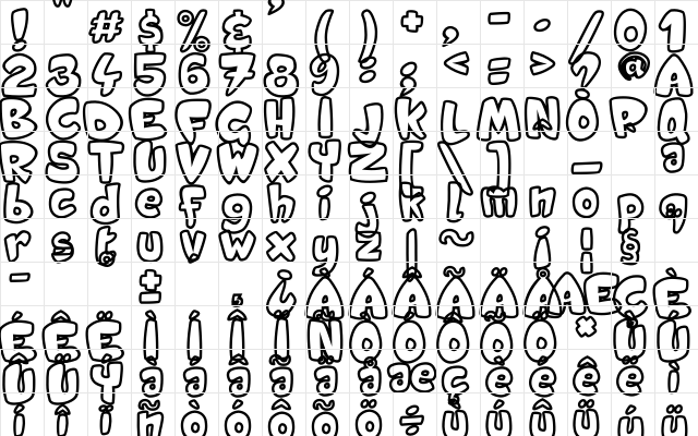 Candy Shop Regular  glyph index