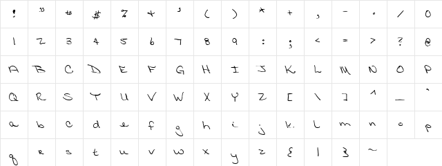 LD Print 8 Regular  glyph index